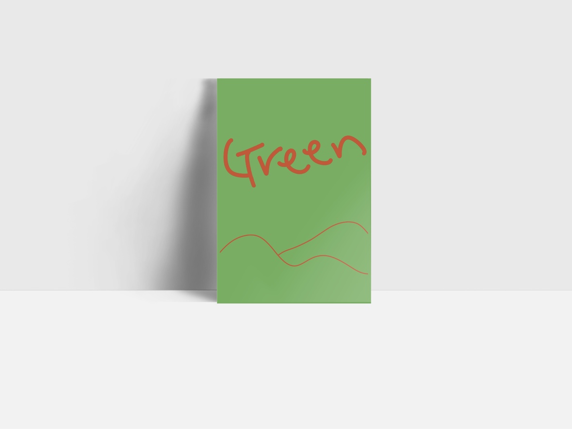 Postcard_ Green Lettring